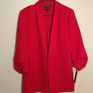 Red Puff Sleeved Jacket
